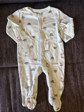 Light Sage with Dino Print sleeper 6 months